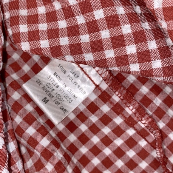 P Cill red & white checkered button down shirt size medium - Picture 7 of 8